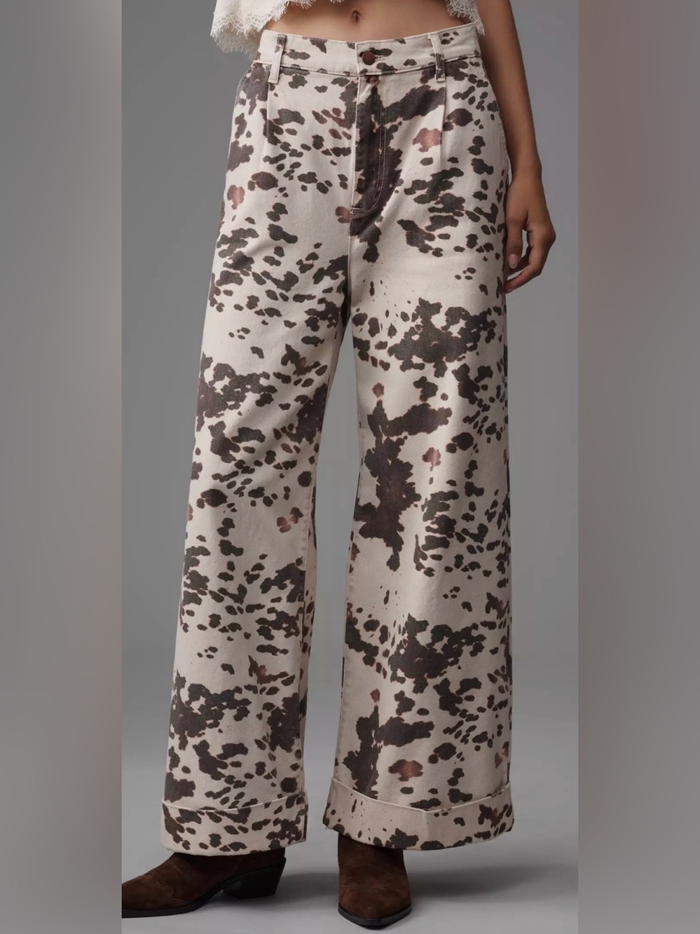 Leon Double Hem High-Rise Wide-Leg Cuffed Jeans by Pilcro Size 25 - Picture 14 of 15